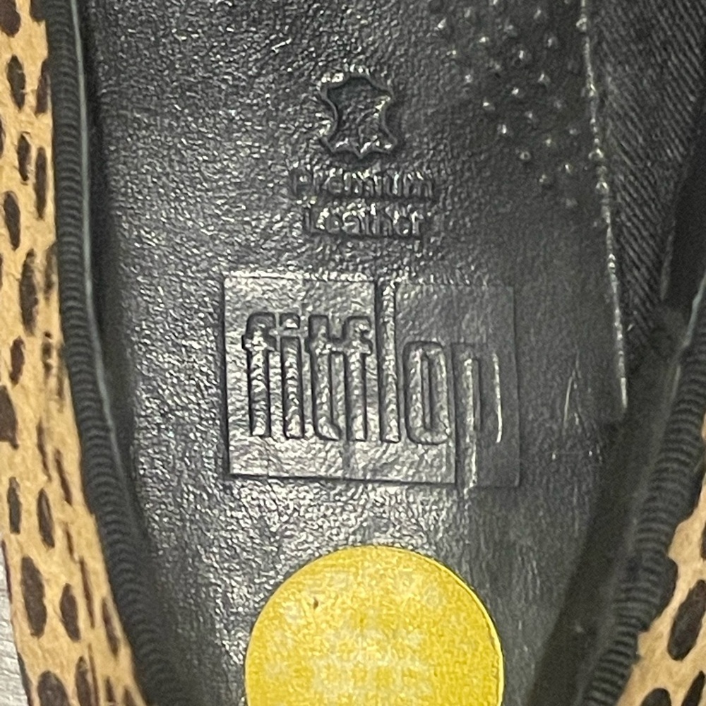 Fitflop Leather Leopard Print Slip-On Shoes Size Eur 42/9.5 US - Picture 6 of 9